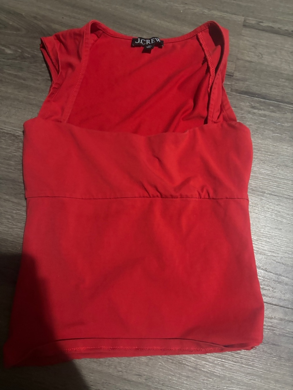 J. Crew Bright Red Square-Neck Tank Top